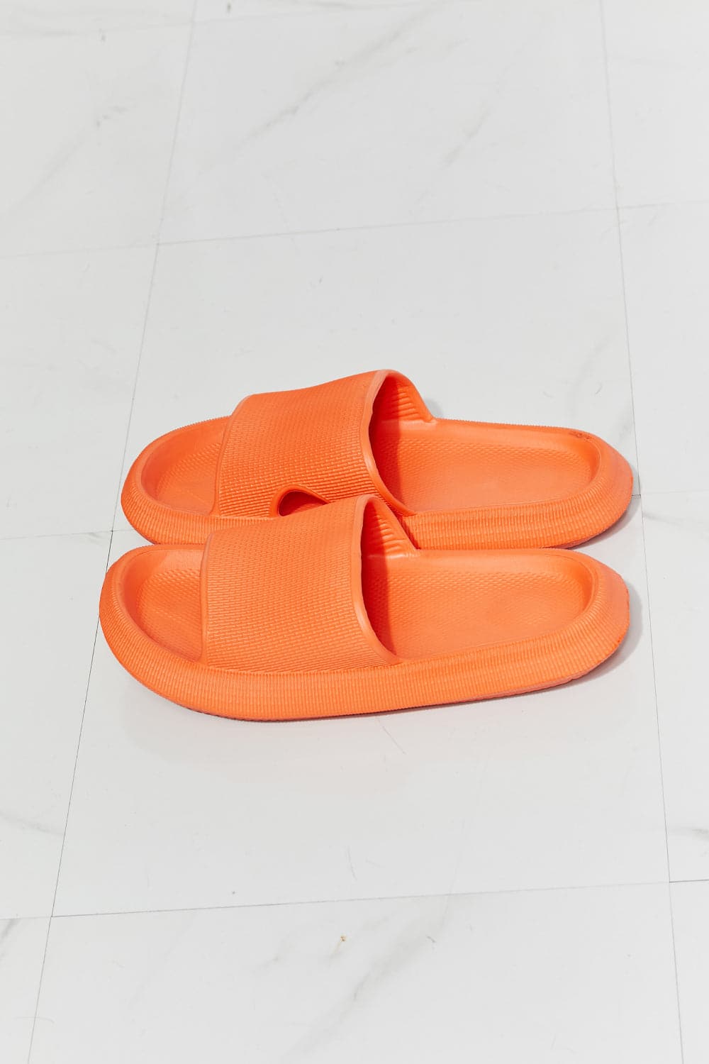 MMShoes Arms Around Me Open Toe Slide in Orange.