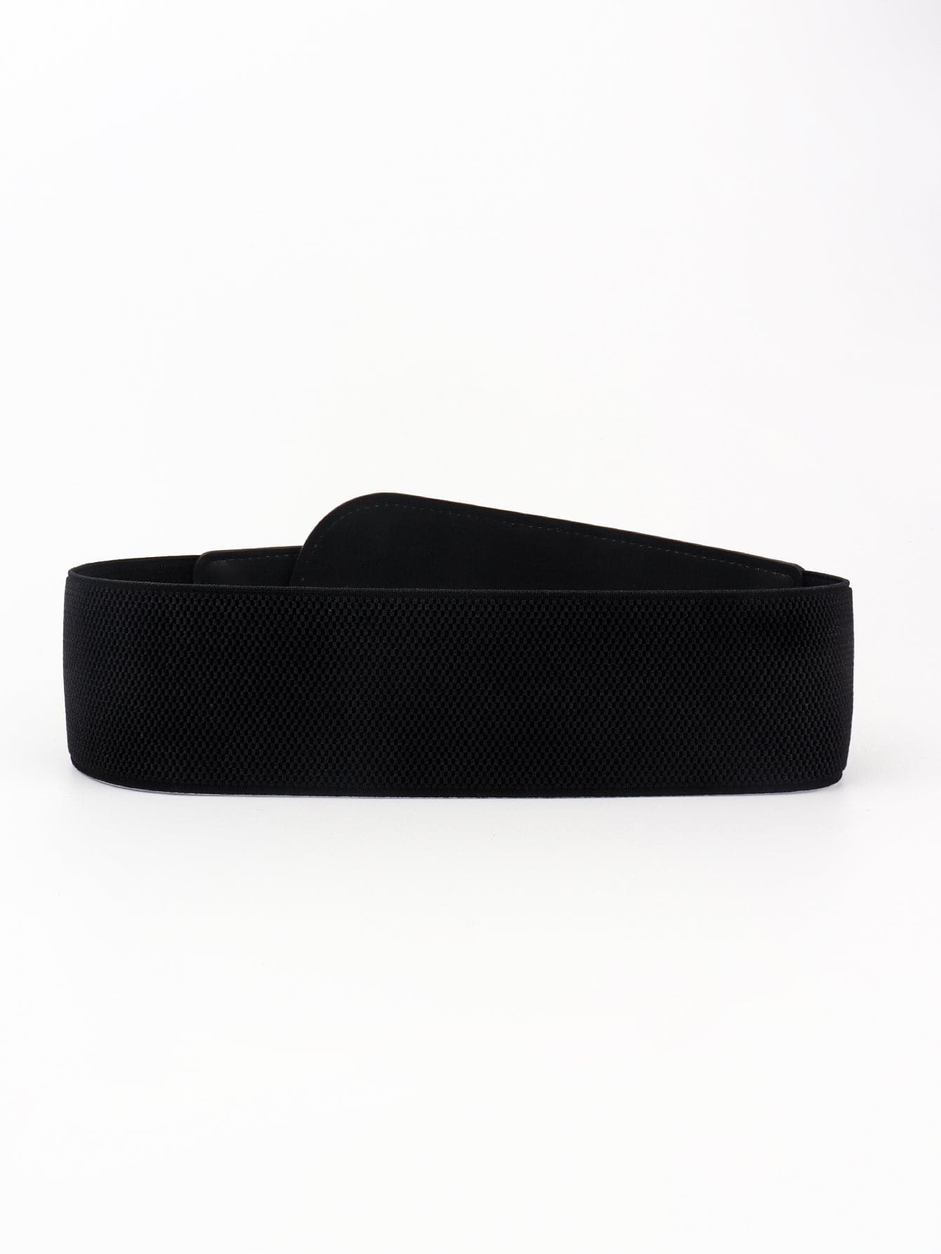 PU Elastic Wide Belt with Alloy Buckle.