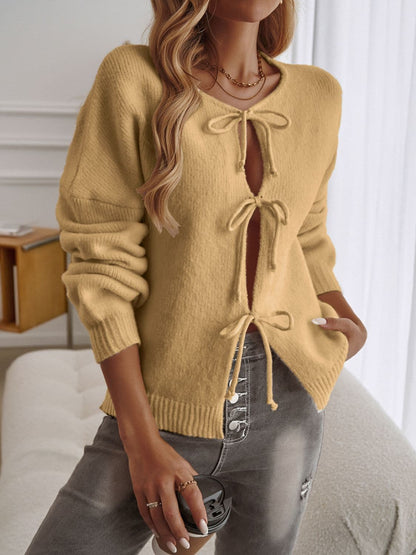 Devine tied neck cardigan - cozy style