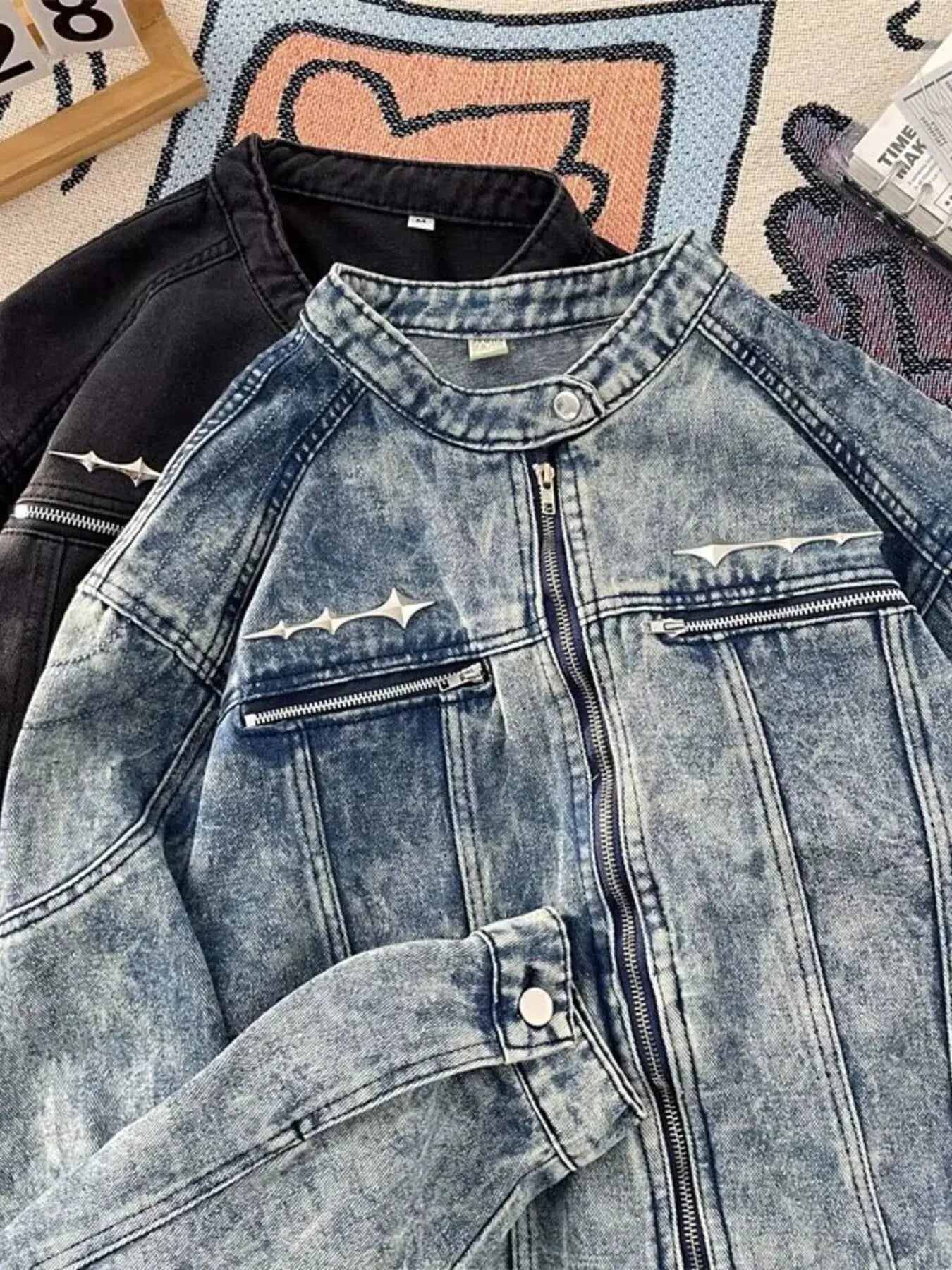 Men's Zip Up Denim Jacket Simply Love