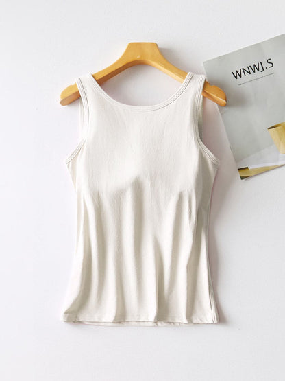 Round Neck Tank with Bra.