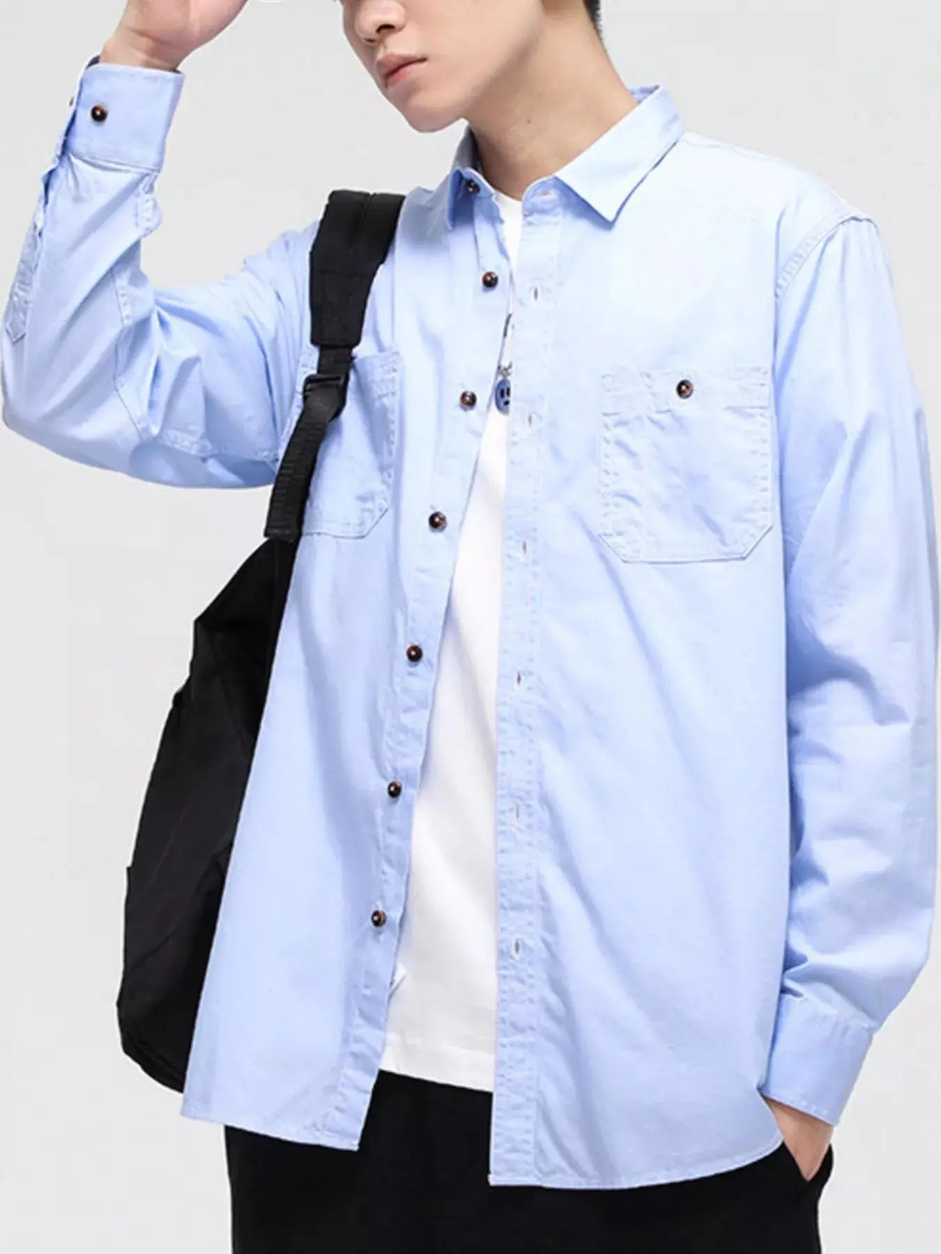 Men's Full Size Button Up Long Sleeve Shirt Plus Size Simply Love