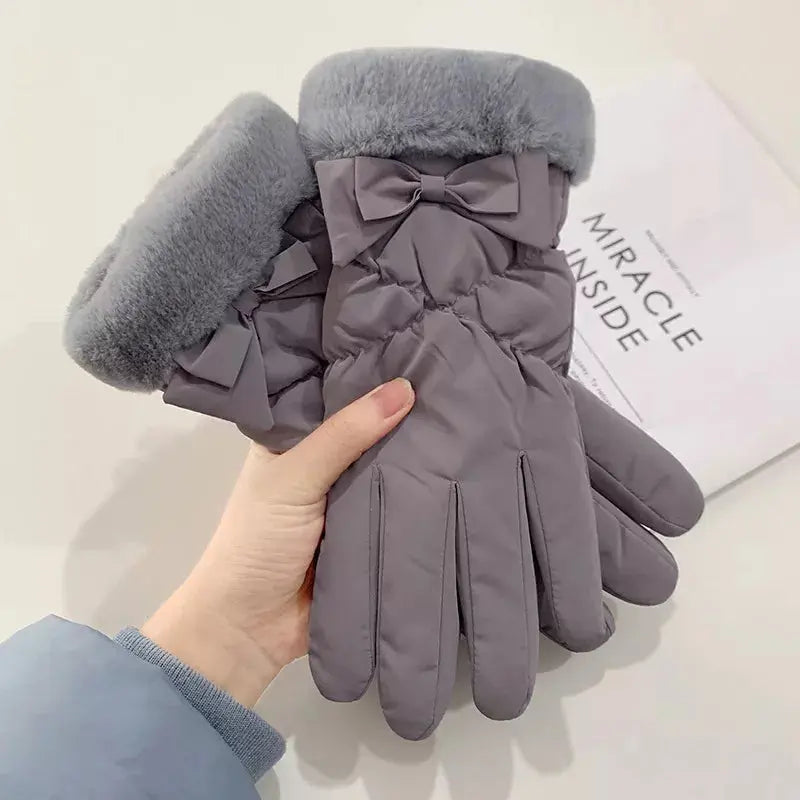 Warm Fleece Lined Bow Gloves Simply Love