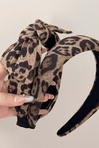 Leopard Polyester Wide Headband.