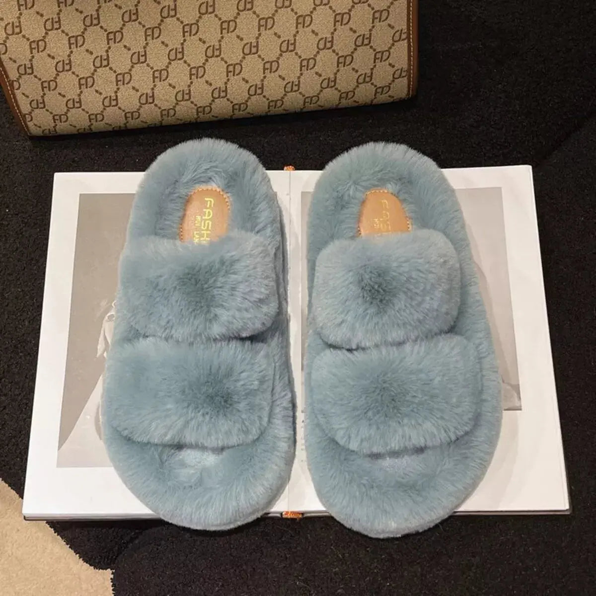 Fuzzy Open Toe Slippers Simply Love