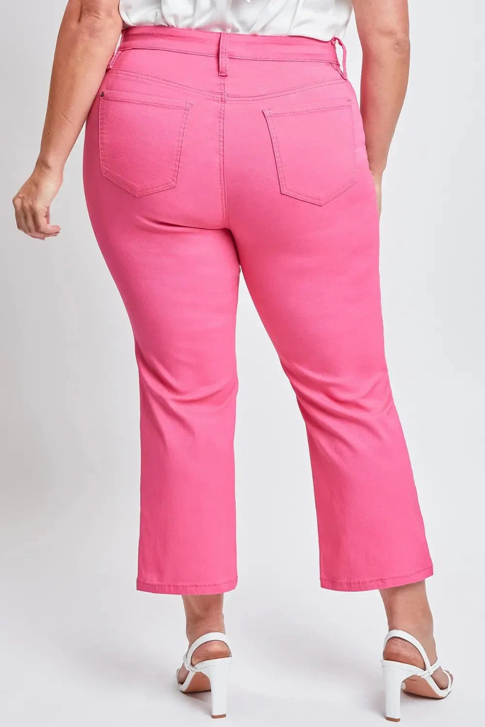 YMI Jeanswear Full Size Mid-Rise Hyperstretch Cropped Straight Pants Coco’s Tee Boutique