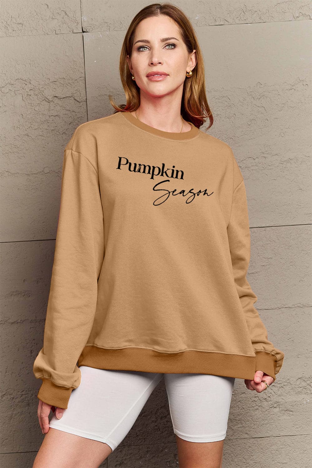 Simply Love Full Size PUMPKIN SEASON Graphic Sweatshirt.