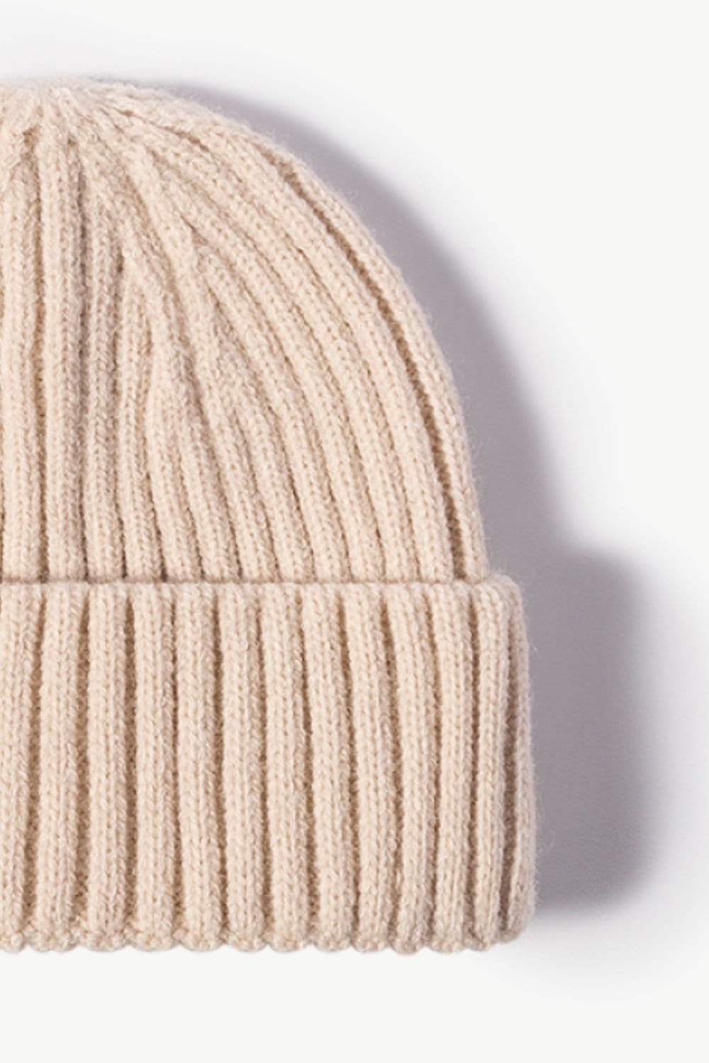 Rib-Knit Cuff Beanie.