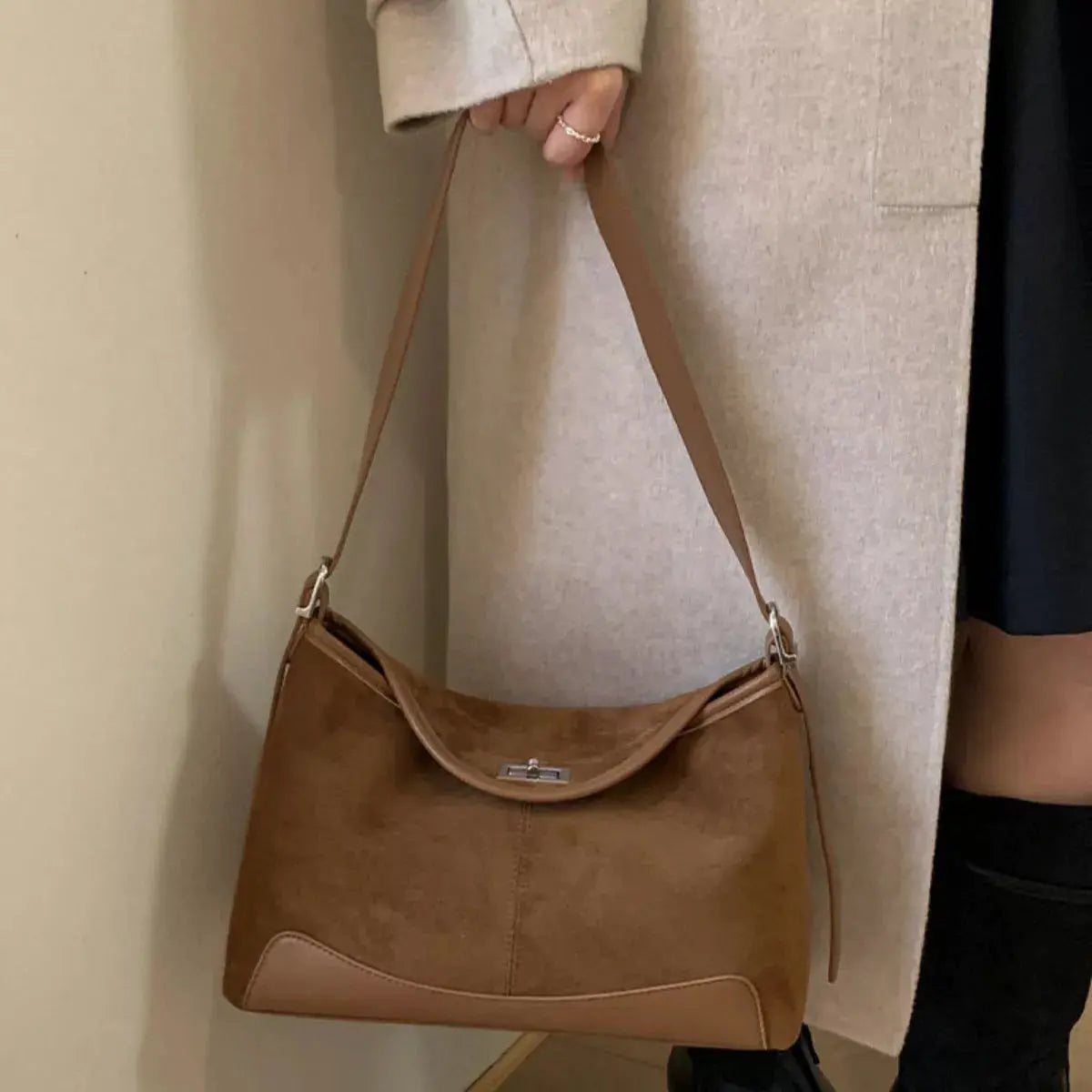 Suede Crossbody Bag with Adjustable Strap Simply Love