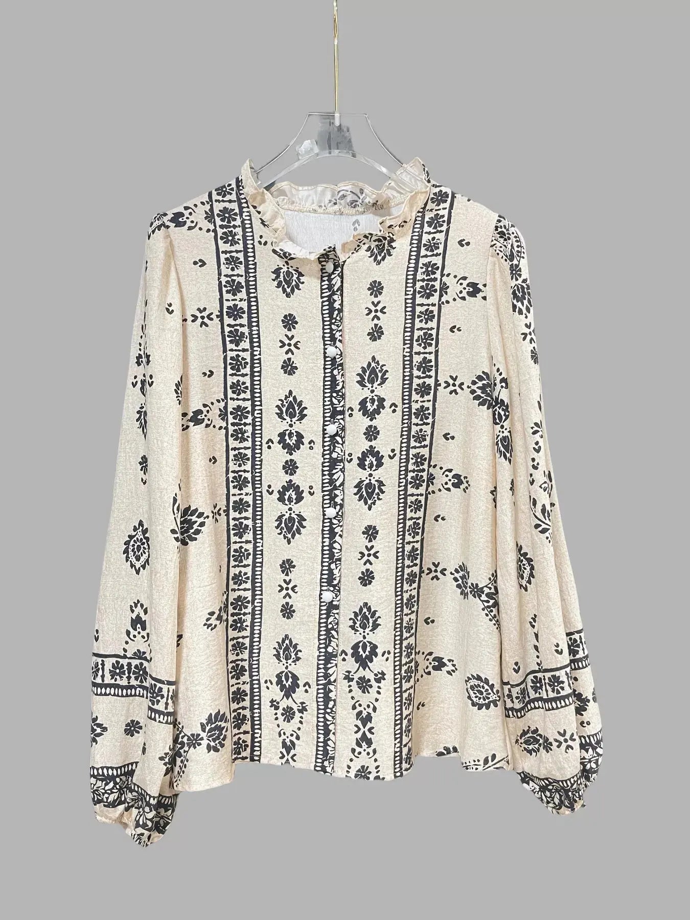 Printed Long Sleeve Blouse Simply Love