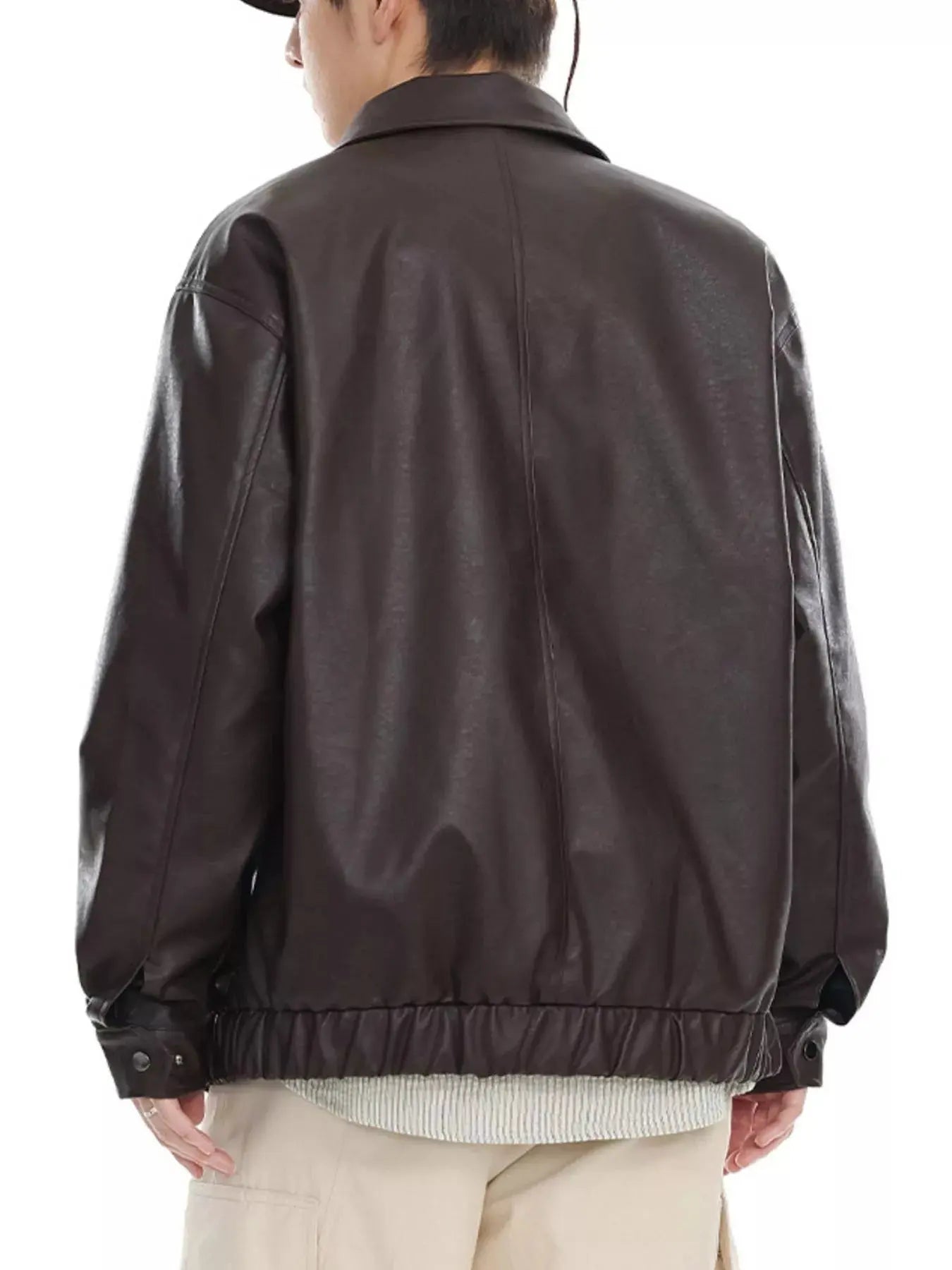 Men's Plus Size Classic Faux Leather Jacket Simply Love