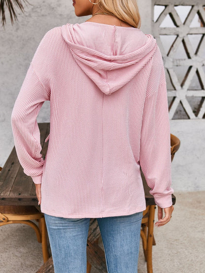 Casual dropped shoulder hoodie