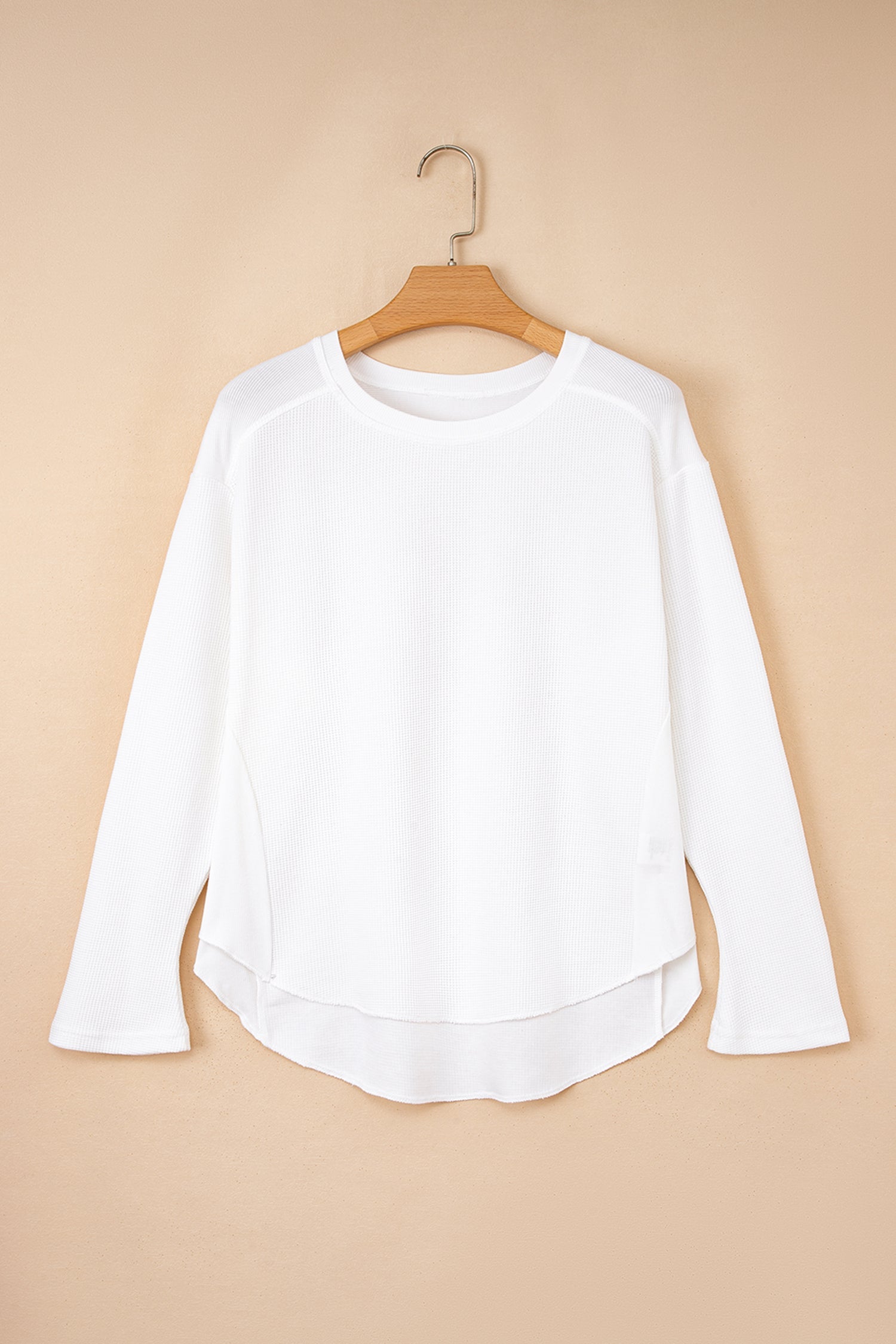 Dear-Lover White Waffle Knit Women's Dolman Top Casual Fall Fashion Oversized Fit Dear-Lover Dropshipping