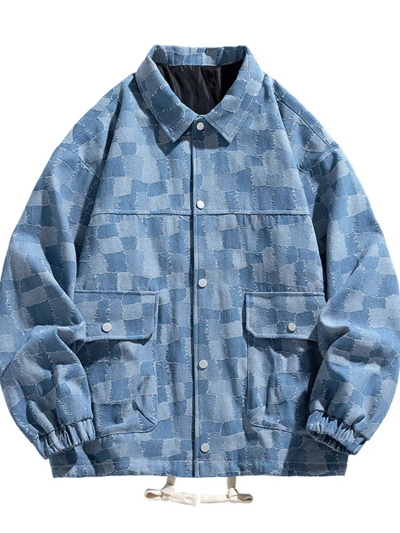 Men's Full Size Snap Down Denim Jacket Plus Size Simply Love