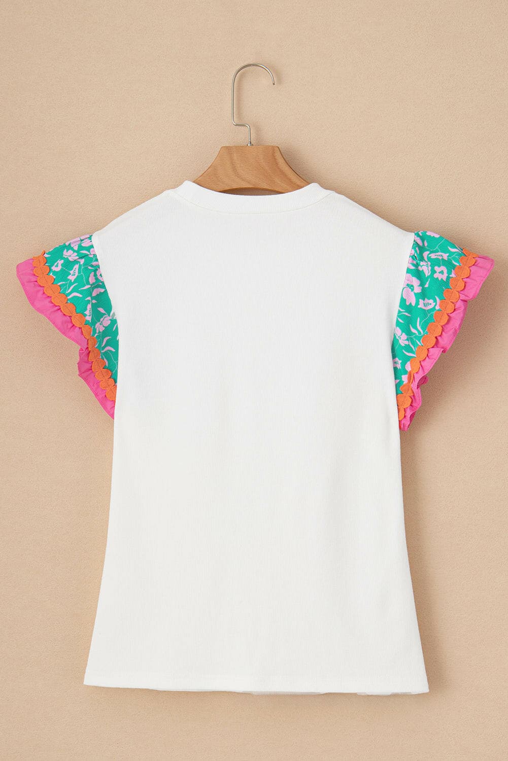 Round Neck Cap Sleeve Blouse.