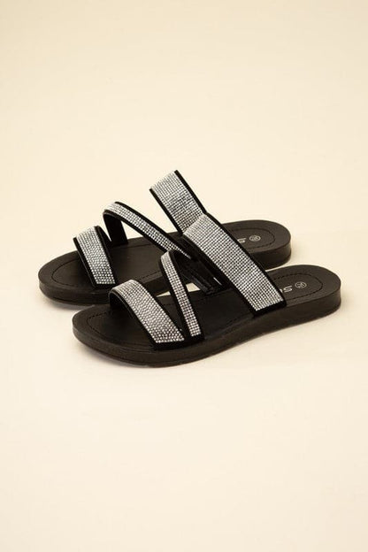 ZEAL-S Sandalen mit Strass-Riemen