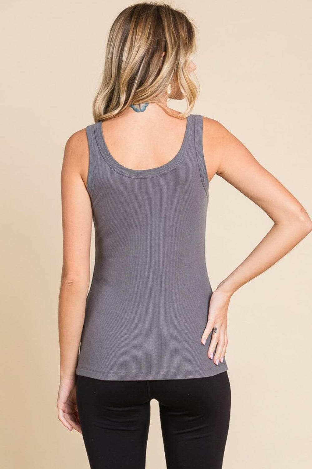 Culture Code Full Size Ribbed Scoop Neck Tank.