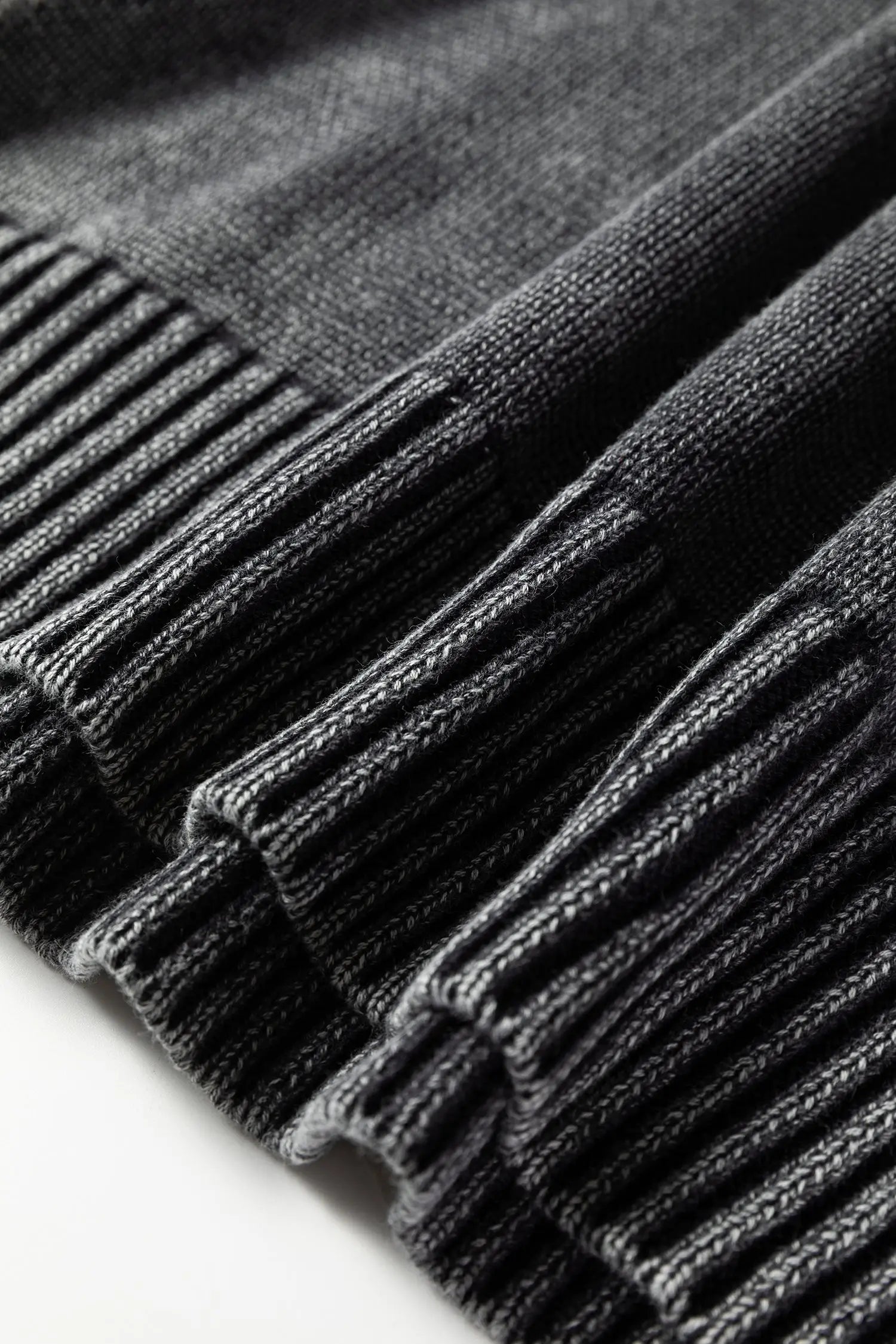 Black Mineral Wash V Neck Knit Sweater Exposed Seams And Drop Shoulder Loose Dear-Lover Dropshipping