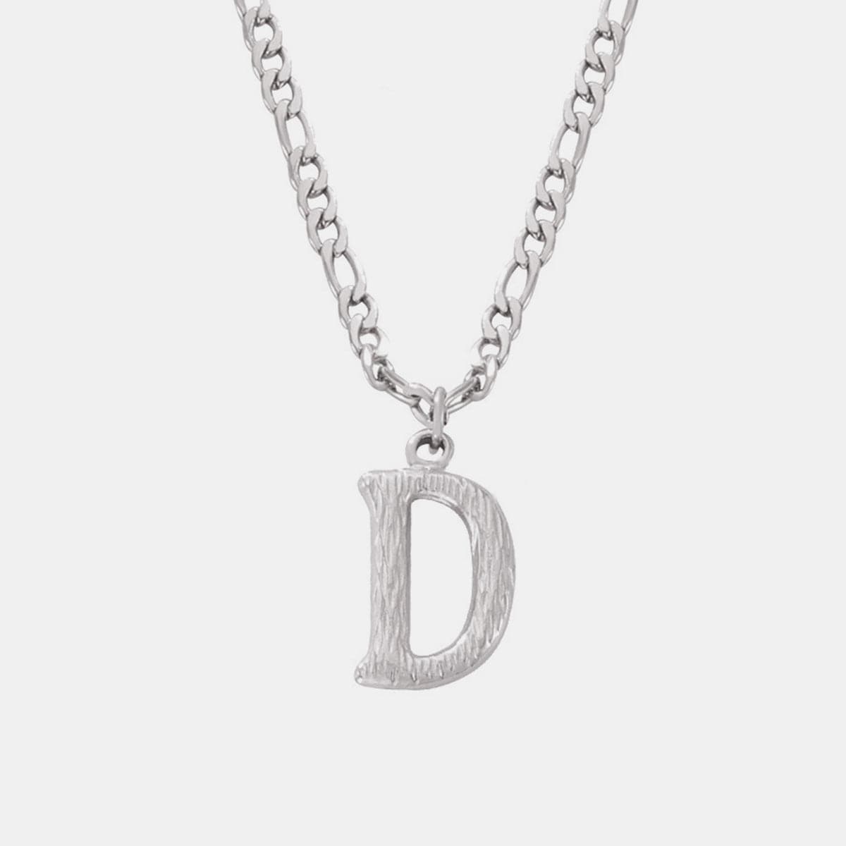 Titanium Steel Letter Pendant Necklace.