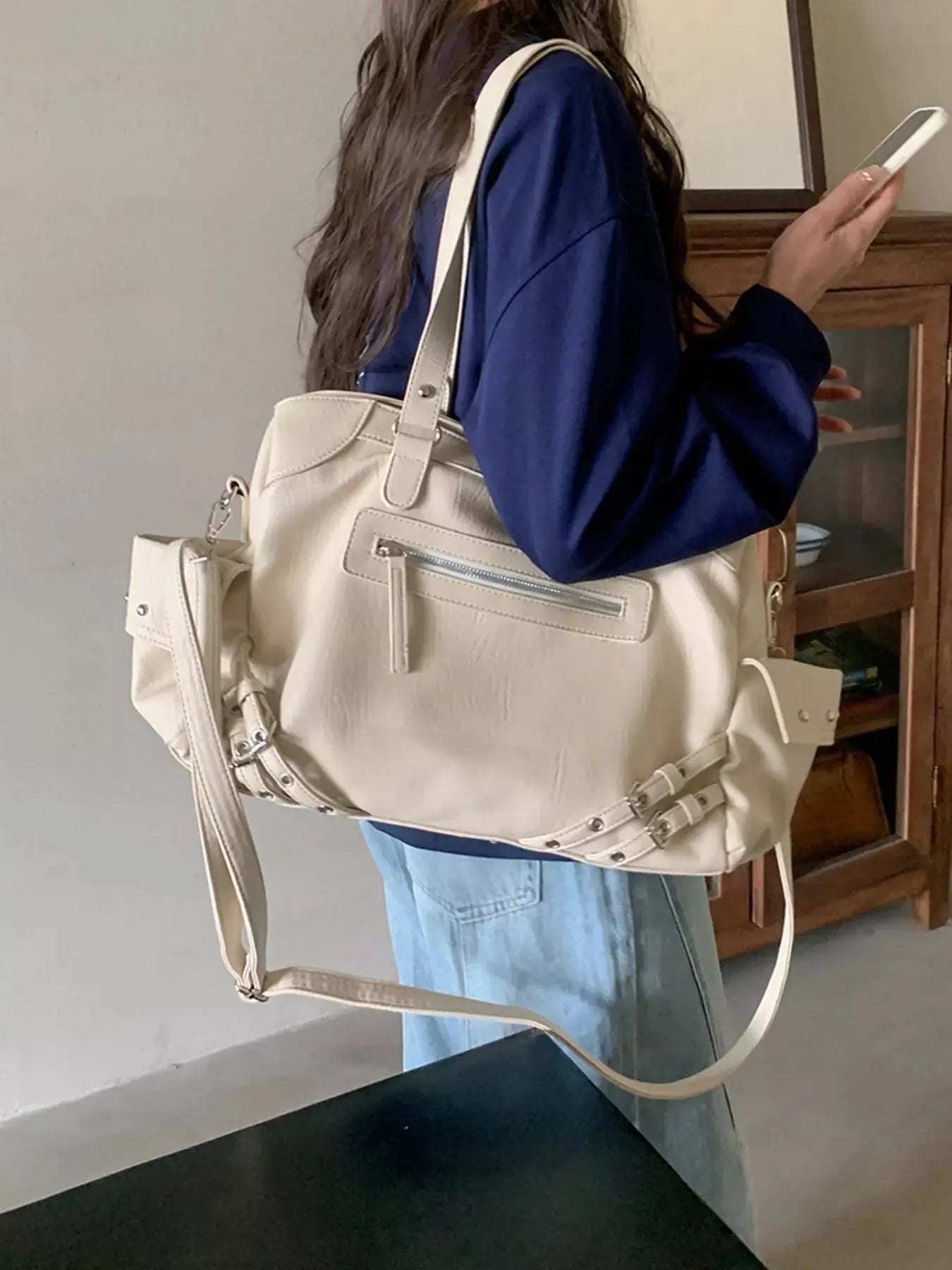 Rivet Decor Crossbody Bag Simply Love