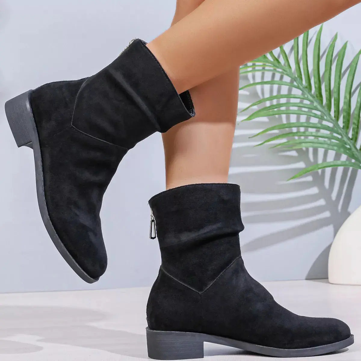 Point Toe Block Heels Boots Simply Love
