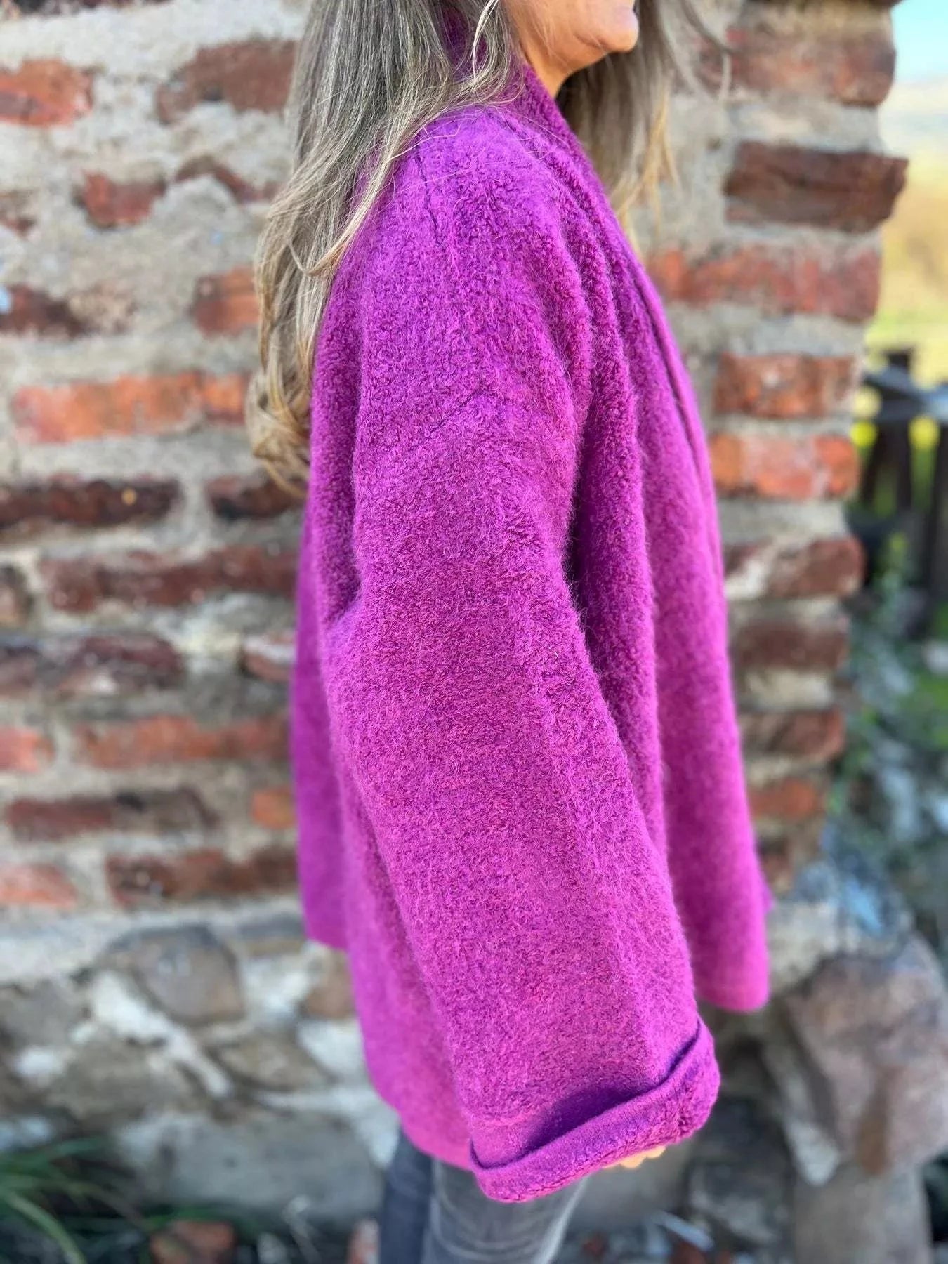 Open Front Long Sleeve Fluffy Jacket Coco’s Tee Boutique