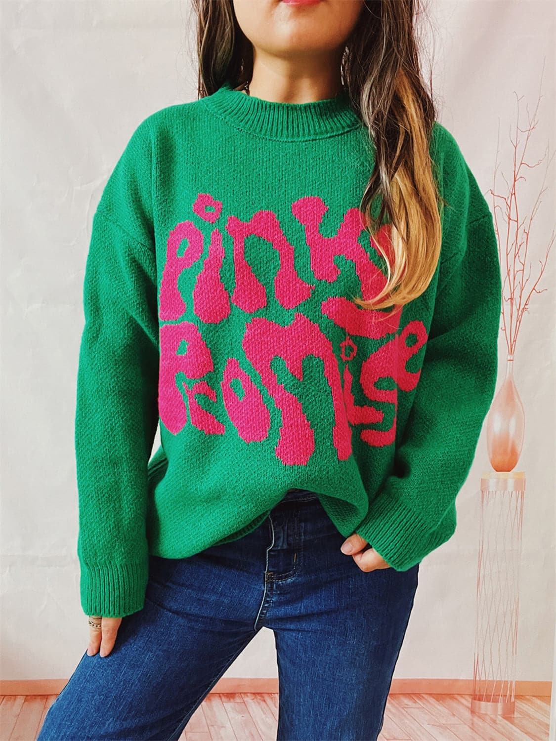 PINKY PROMISE Graphic Sweater.