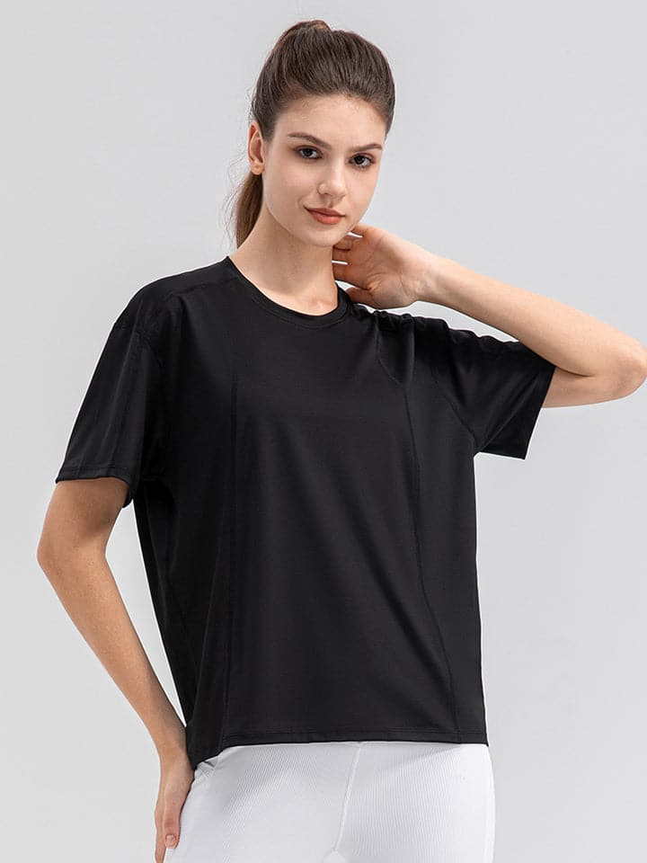 Round Neck Short Sleeve Active Top.