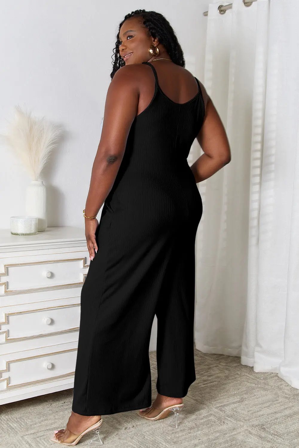 Basic Bae Full Size Spaghetti Strap V-Neck Jumpsuit - Love Salve