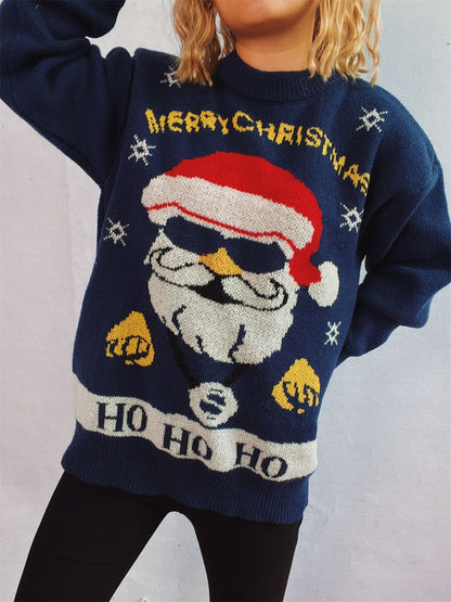 Festive Santa long sleeve sweater for cozy winter days