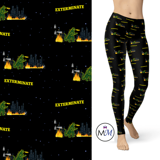 Whozilla Extermine Robots -  Full Length Leggings MM