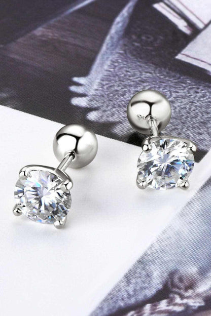 2 Carat Moissanite 925 Sterling Silver Stud Earrings - Love Salve