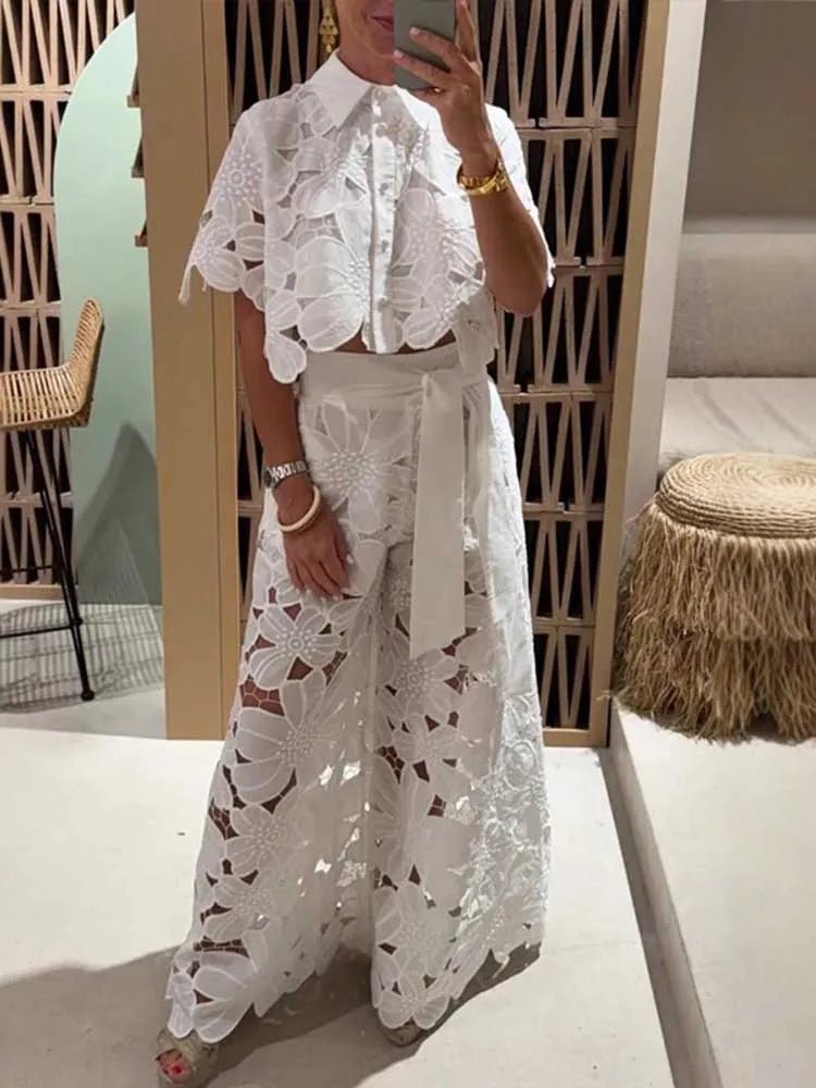 2 Piece Sets Womens Outfits Elegant Summer Cardigan Suit - Love Salve 