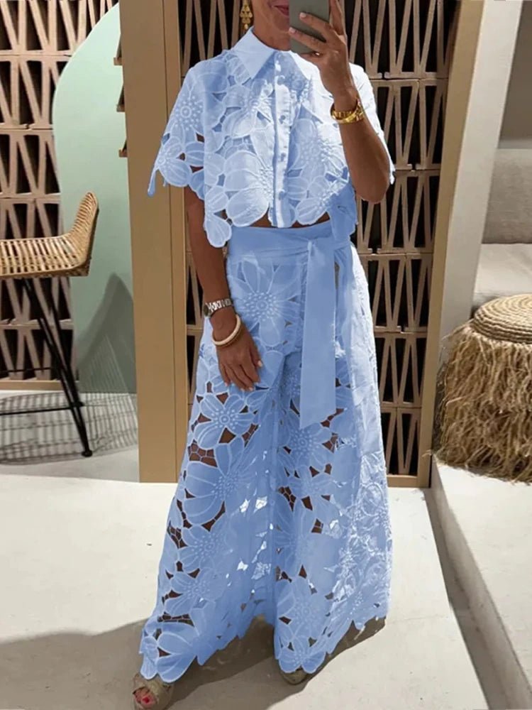 2 Piece Sets Womens Outfits Elegant Summer Cardigan Suit - Love Salve 