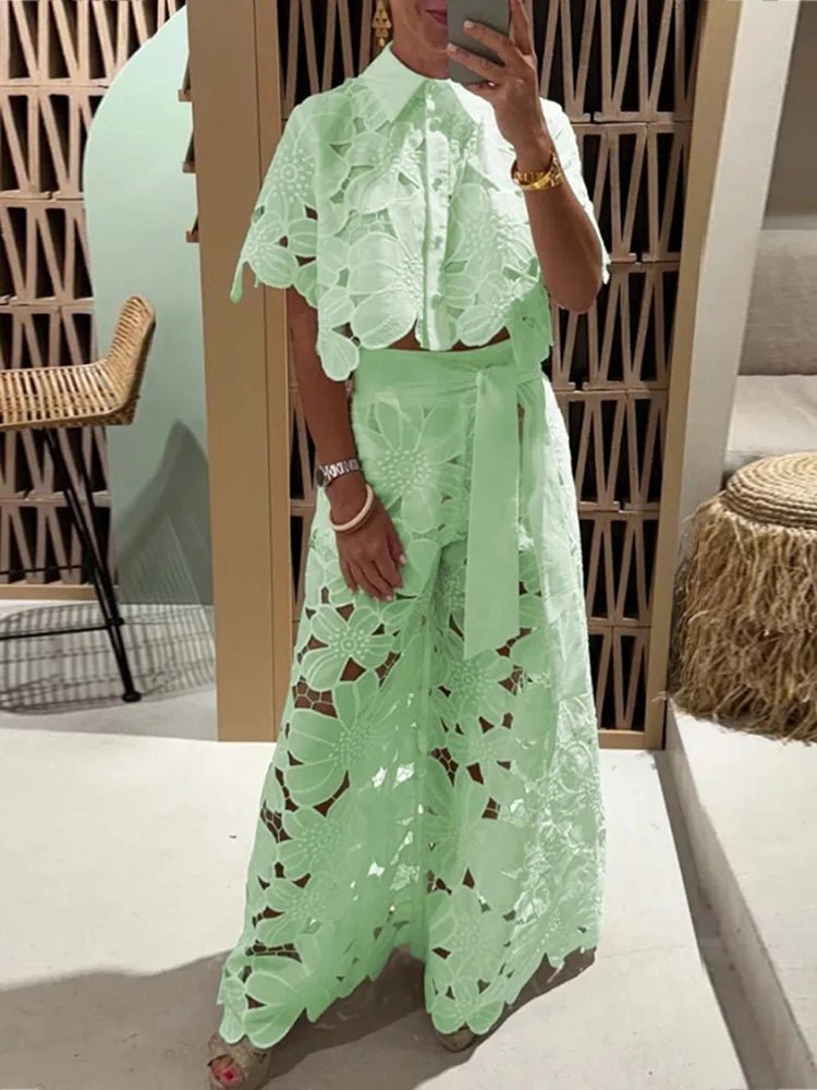 2 Piece Sets Womens Outfits Elegant Summer Cardigan Suit - Love Salve 