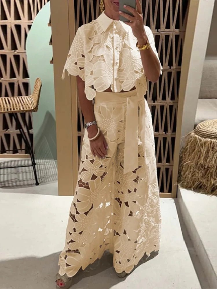 2 Piece Sets Womens Outfits Elegant Summer Cardigan Suit - Love Salve 