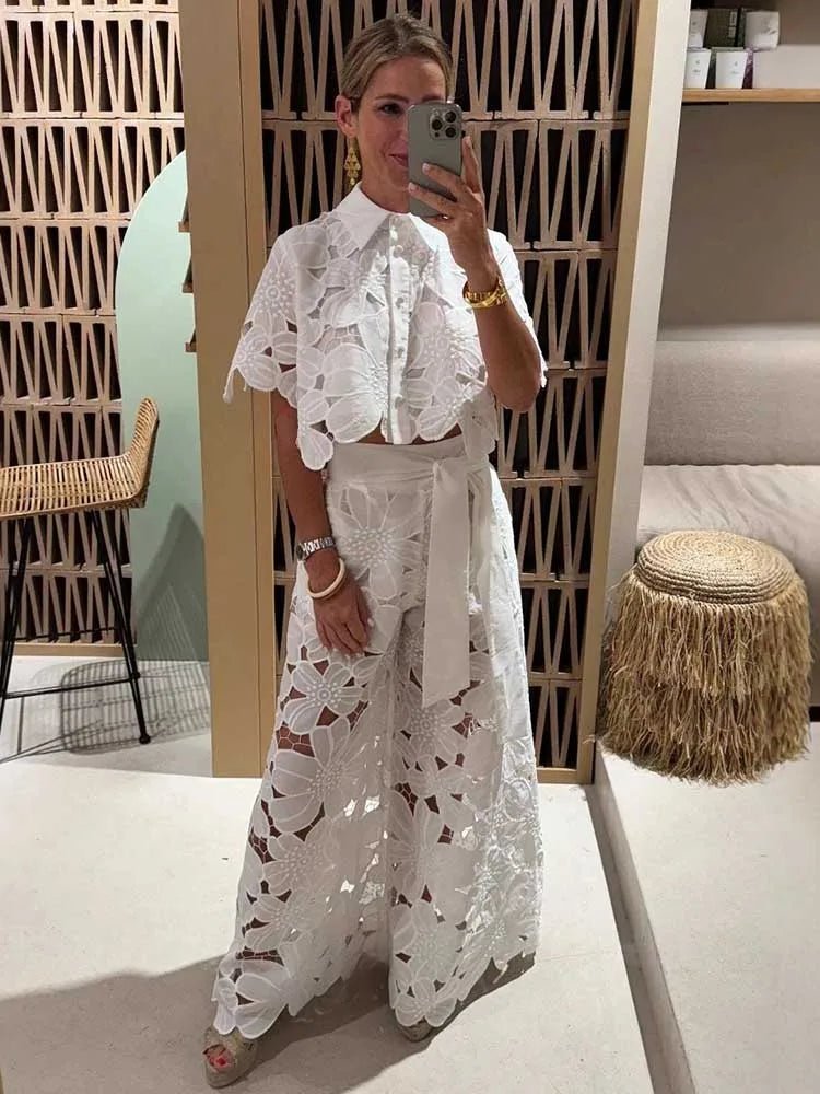 2 Piece Sets Womens Outfits Elegant Summer Cardigan Suit - Love Salve 