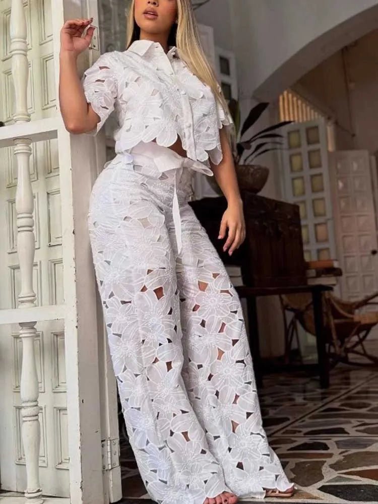 2 Piece Sets Womens Outfits Elegant Summer Cardigan Suit - Love Salve 