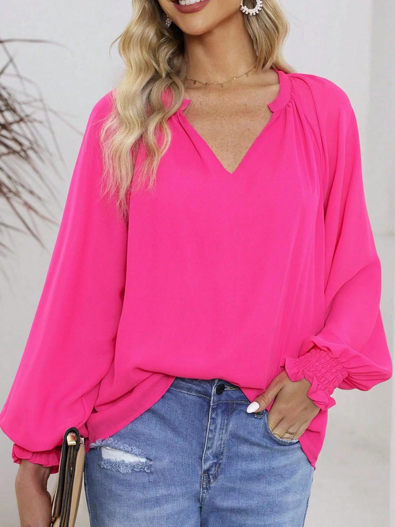 Oversized v neck blouse Miss Sparkling