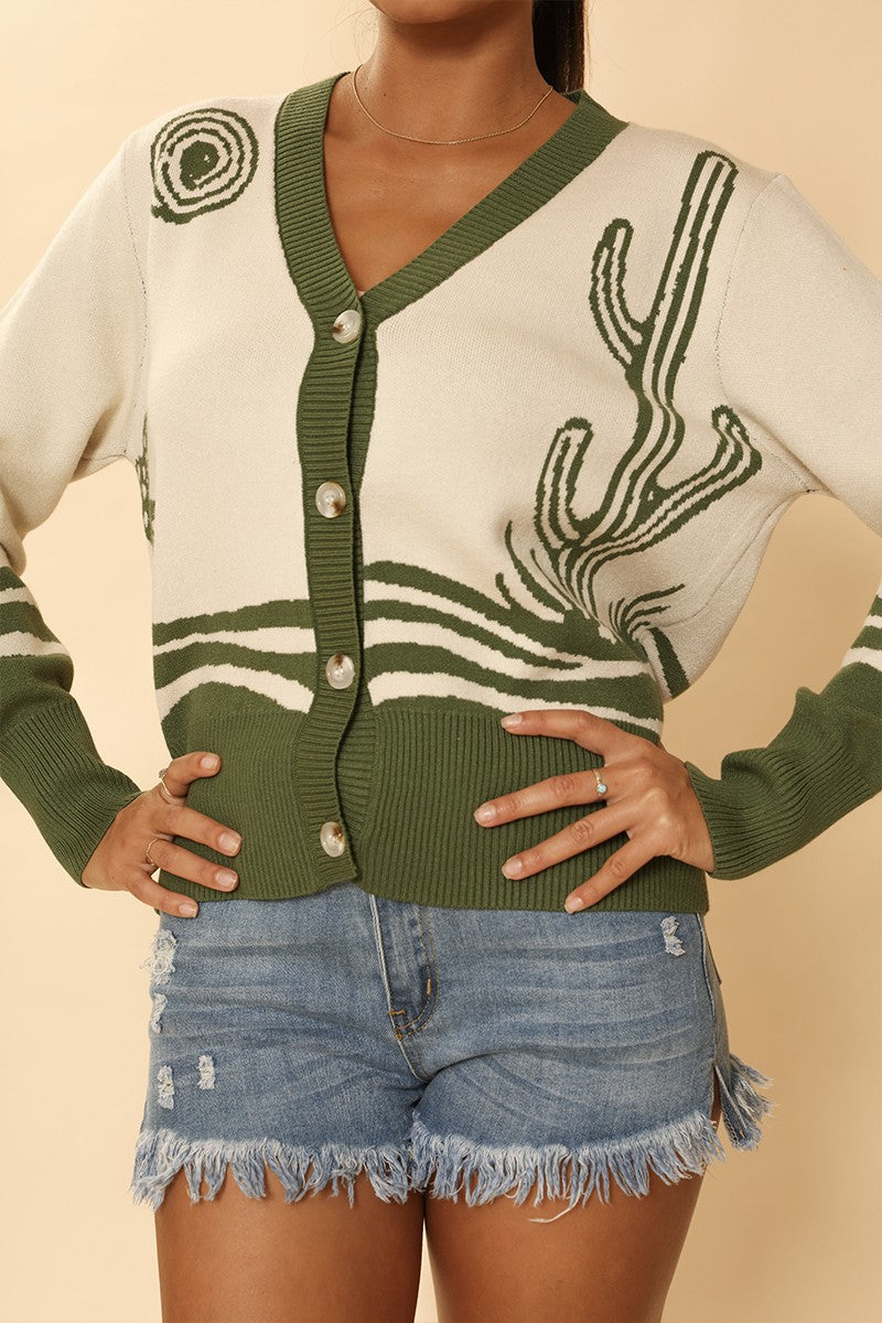 Desert cactus knit cardigan Miss Sparkling