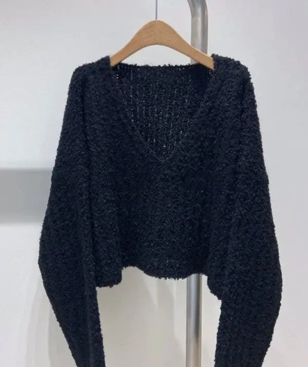V neck crop sweater Miss Sparkling