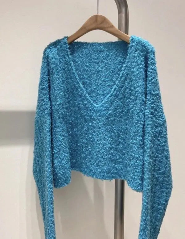 V neck crop sweater Miss Sparkling
