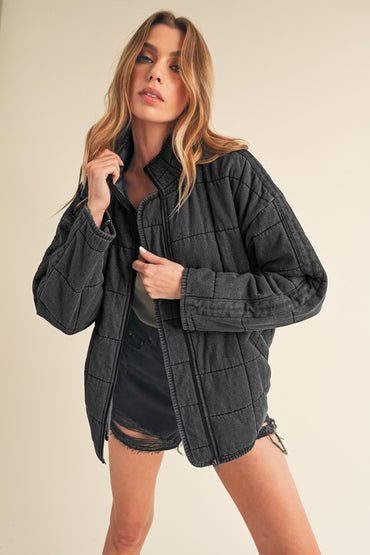 Fae Denim Quilted Jacket