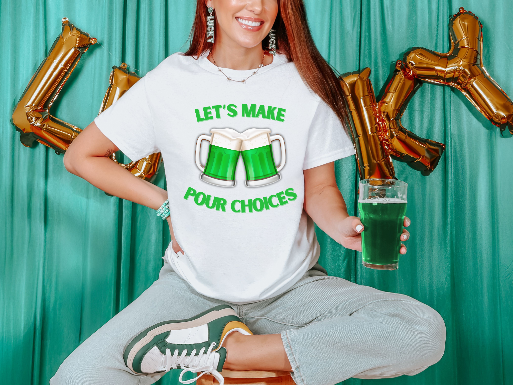 St Patrick Day T Shirt Lets Make Pour Choices Funny Green Beer Pub Crawl Shenanigans Tee Coco’s Tee Boutique