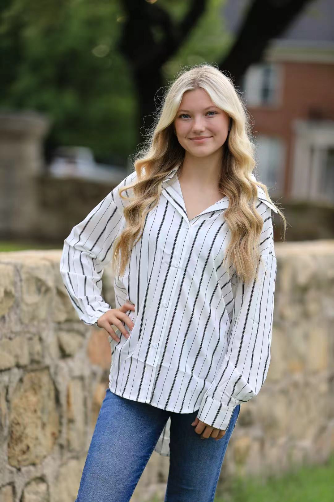 Striped button down shirt Miss Sparkling