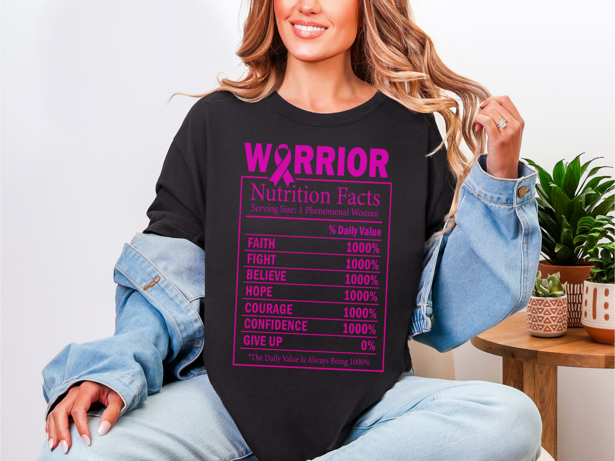 Warrior Nutrition Facts Tee Breast Cancer Awareness Faith Hope Courage Edition For Women Coco’s Tee Boutique
