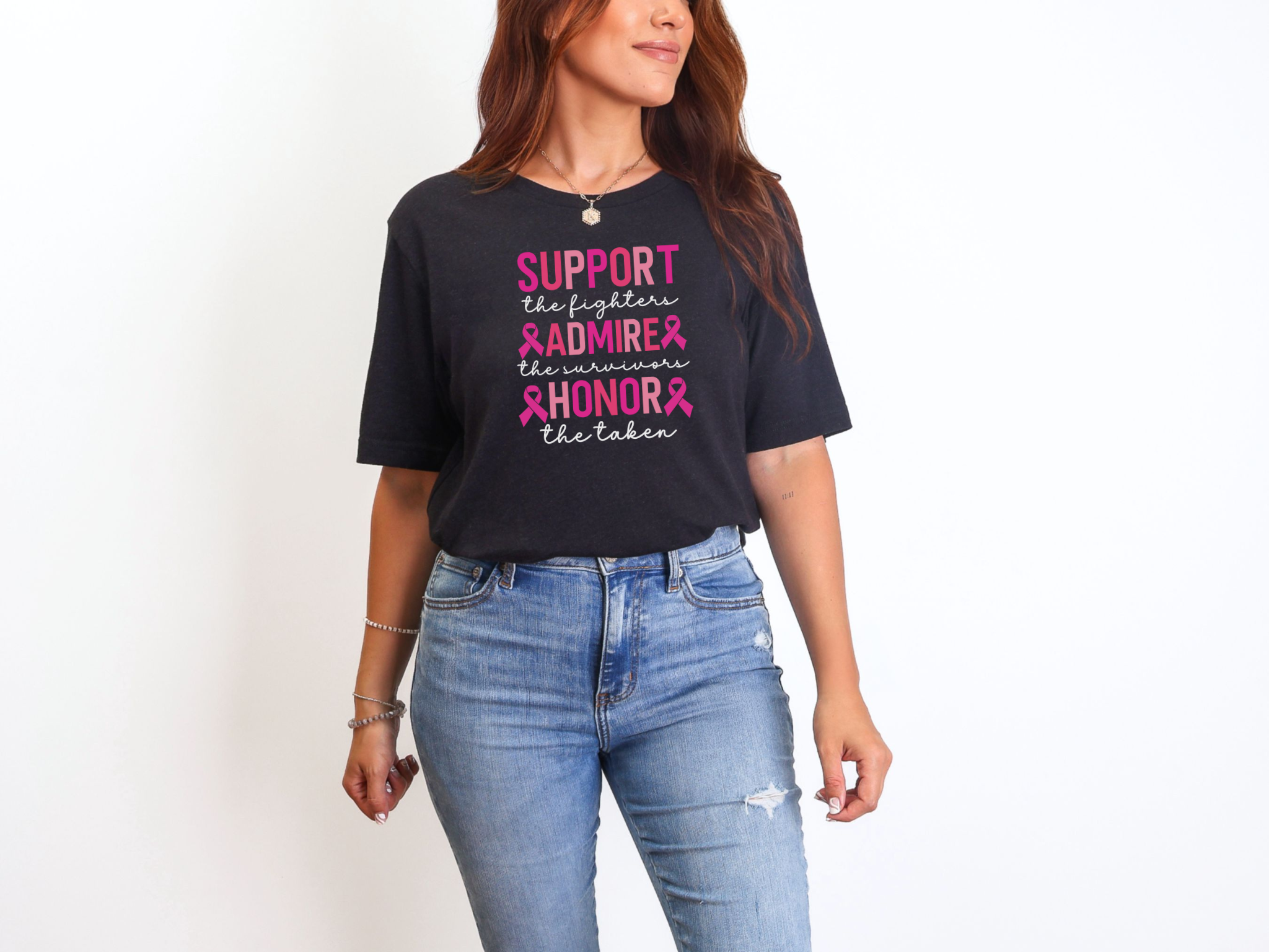Support Honor Admire Cancer Awareness Tee Unisex Short Sleeve Shirt For Fighters Survivors And The Taken Coco’s Tee Boutique