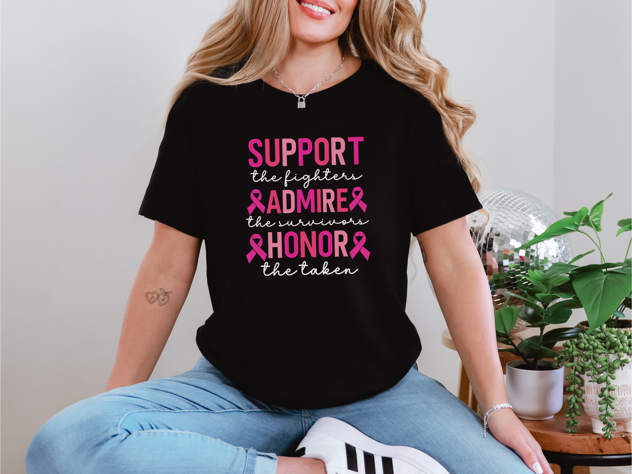 Support Honor Admire Cancer Awareness Tee Unisex Short Sleeve Shirt For Fighters Survivors And The Taken Coco’s Tee Boutique