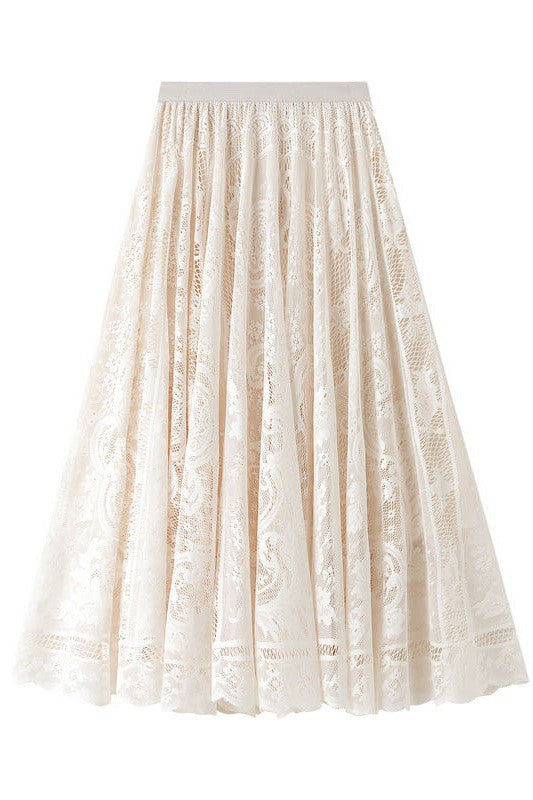 Lace chiffon midi skirt Miss Sparkling