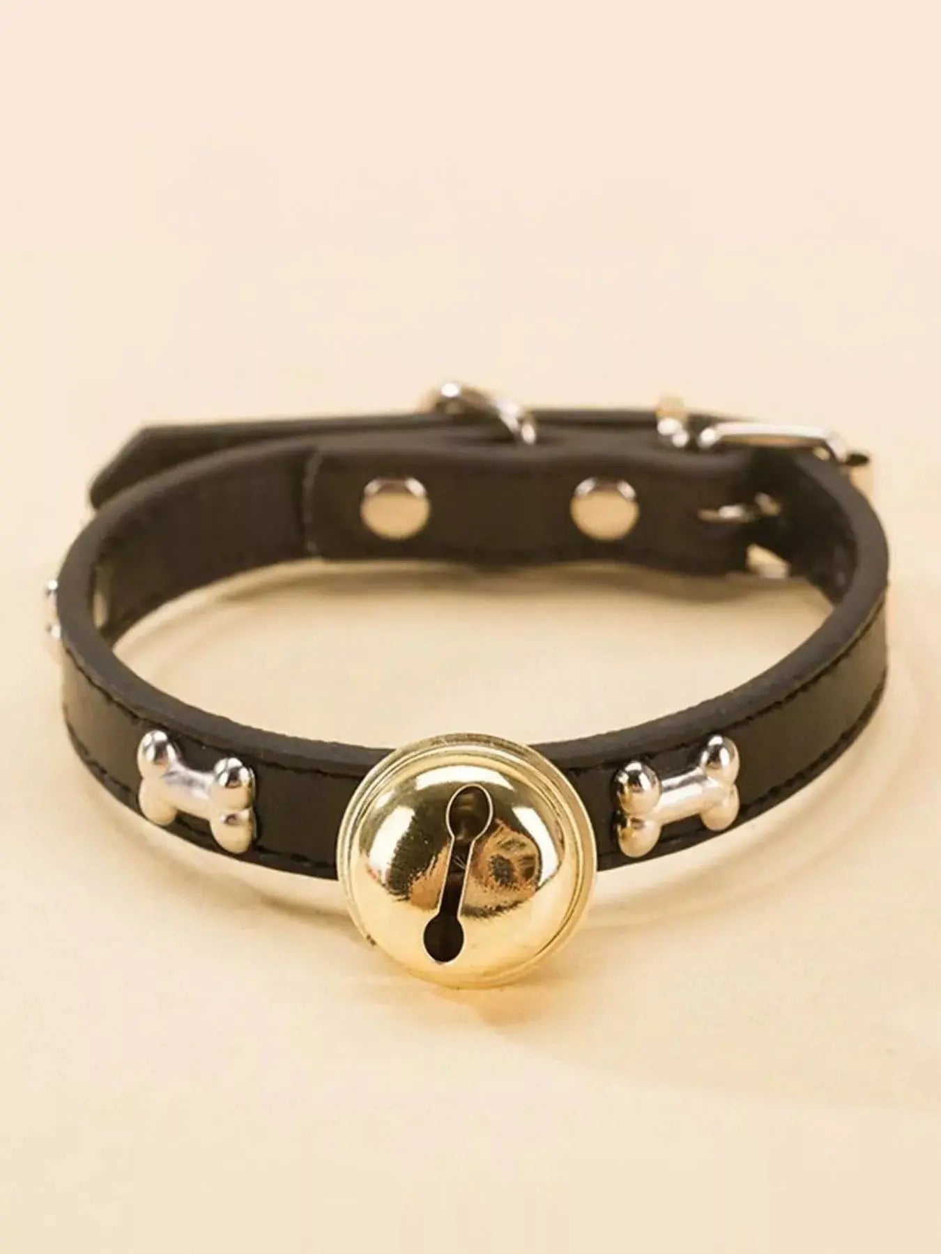 Leather Pet Collar with Bell Simply Love